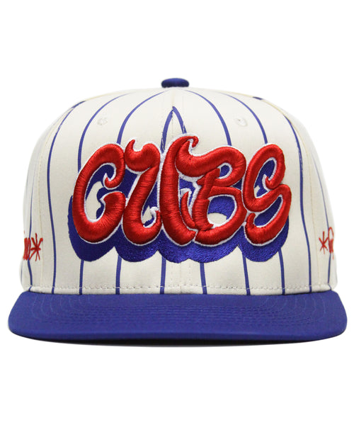 "CUBS" PINSTRIPE SPELL OUT (CRM/BLUE)
