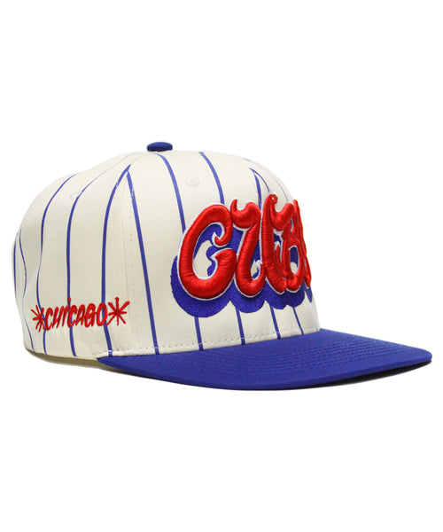 "CUBS" PINSTRIPE SPELL OUT (CRM/BLUE)