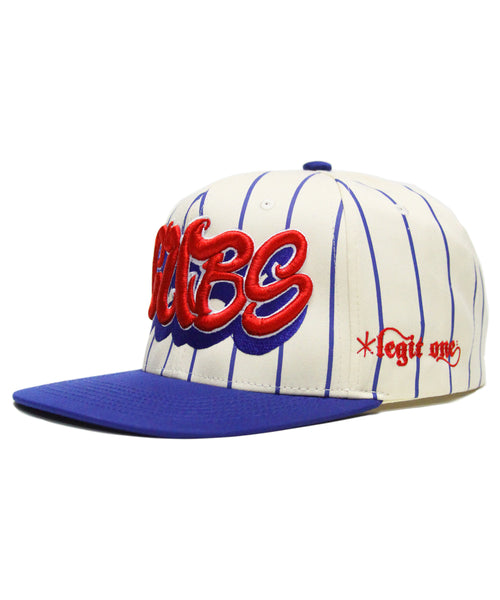 "CUBS" PINSTRIPE SPELL OUT (CRM/BLUE)