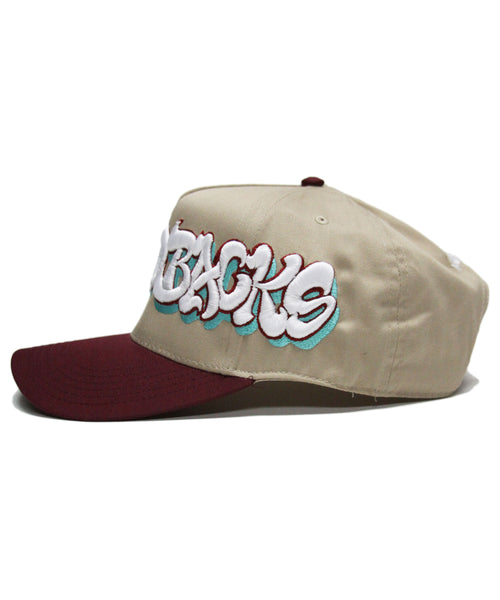 "D BACKS" 2-TONE SNAPBACK (KHAKI/BURG)