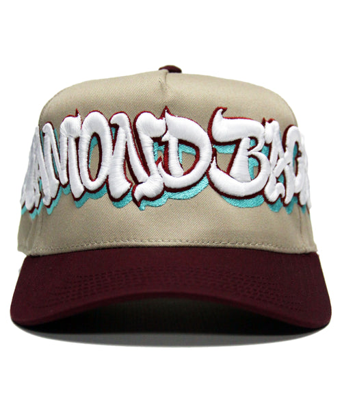 "D BACKS" 2-TONE SNAPBACK (KHAKI/BURG)
