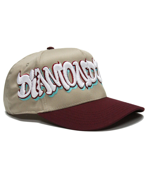 "D BACKS" 2-TONE SNAPBACK (KHAKI/BURG)