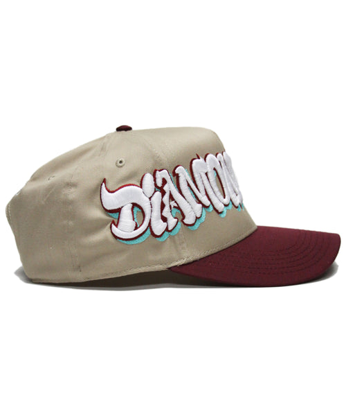 "D BACKS" 2-TONE SNAPBACK (KHAKI/BURG)