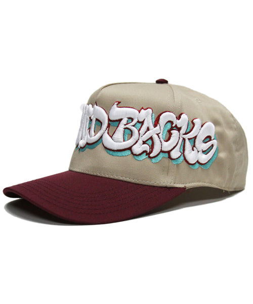 "D BACKS" 2-TONE SNAPBACK (KHAKI/BURG)