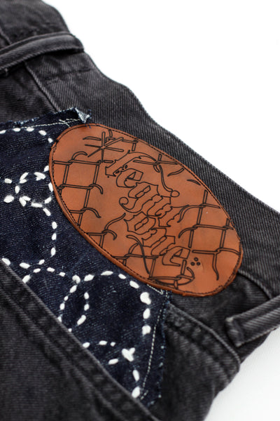 [1 OF 1] DENIM REWORK SHORTS (BLACK)