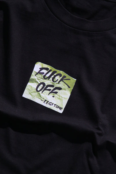 “FUCK OFF” POST-IT TEE (BLACK)