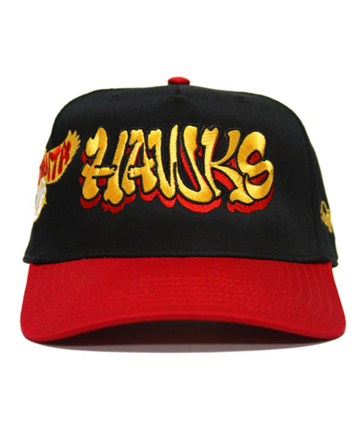 "HAWKS" SNAP BACK (BLACK/RED)