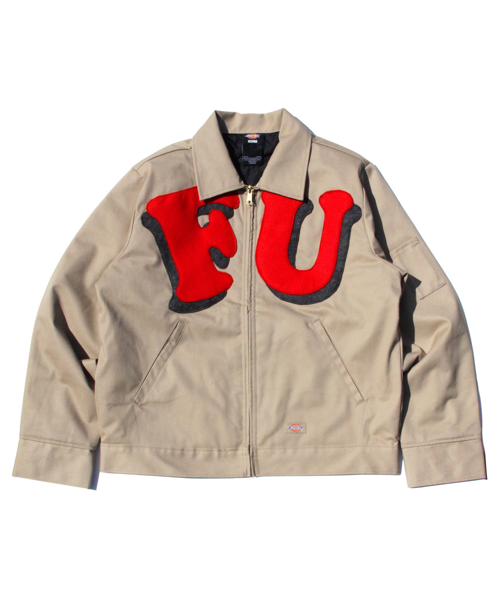 “FU UNIVERSITY” DICKIES® JACKET (KHAKI/RED/GRY)