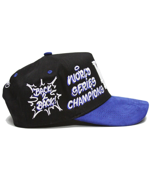 "WSC" 2-TONE SNAPBACK (BLK/BLUE SUEDE)