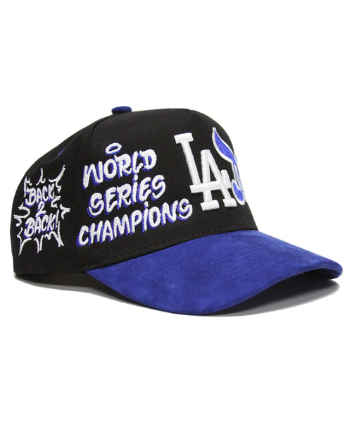 "WSC" 2-TONE SNAPBACK (BLK/BLUE SUEDE)