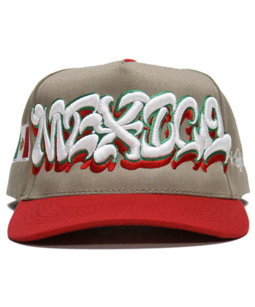 "MEXICO" 2-TONE SPELL OUT (KHAKI/RED)