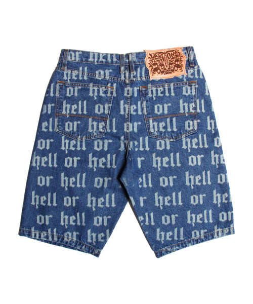 "HELL OR HELL®" DENIM SHORTS (BLUE)