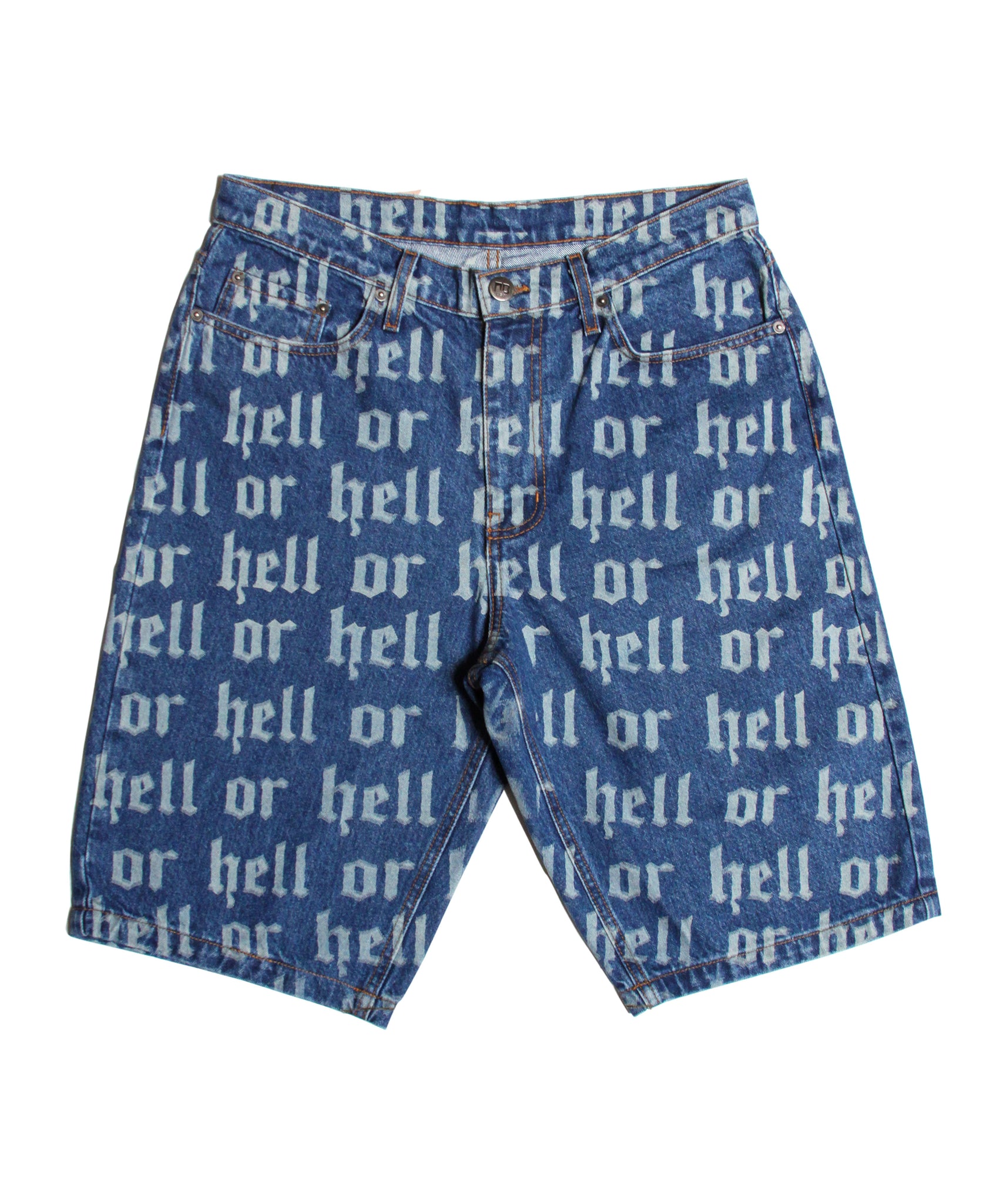 "HELL OR HELL®" DENIM SHORTS (BLUE)